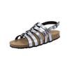 Schaftsandalette GEOX "Geox Sandalen Lederimitat", Damen, Gr. 39, metallic anthrazit, Lederimitat, casual, Schuhe