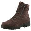 Schnürstiefelette WALDLÄUFER "H-SERENA", Damen, Gr. 6 (39), braun (dunkelbraun), Veloursleder, unifarben, klassisch, Schuhe, Schnürboots, Profilsohle, Blockabsatz, in Komfortweite H (= sehr weit)