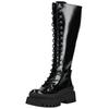 Schnürstiefel STEVE MADDEN "STEVE MADDEN Stiefel Lederimitat", Damen, Gr. 39, schwarz, Lederimitat, casual, Schuhe