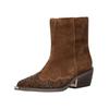 Bikerboots ALMA EN PENA "ALMA EN PENA Stiefelette Veloursleder", Damen, Gr. 38, braun (camel), Veloursleder, casual, Schuhe