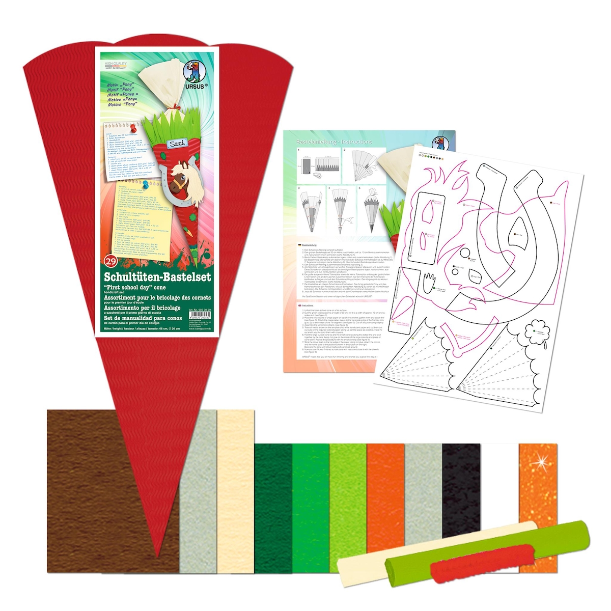 SCHULTÜTEN-BASTELSET "PONY" 4008525202530 Image