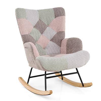 Costway Nursery Rocking Chair with Ergonomic Armrests and High Backrest for Living Room