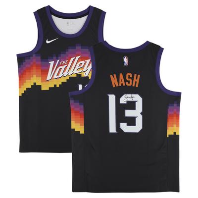 Schwarzes Nike Swingman-Trikot der Phoenix Suns mit Autogramm von Steve Nash 2020–21 City Edition Image