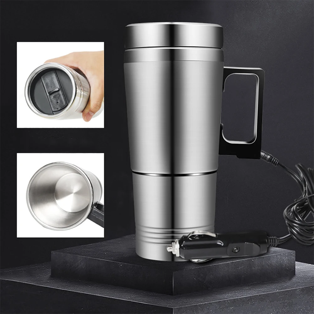 1Pc Auto Heizung Elektrische Auto Wasserkocher Reise Kaffee Becher Auto Wasser Halten Wärmer Wasserkocher Kochen 24V Auto Zigarette leichter Heizung Tasse Image