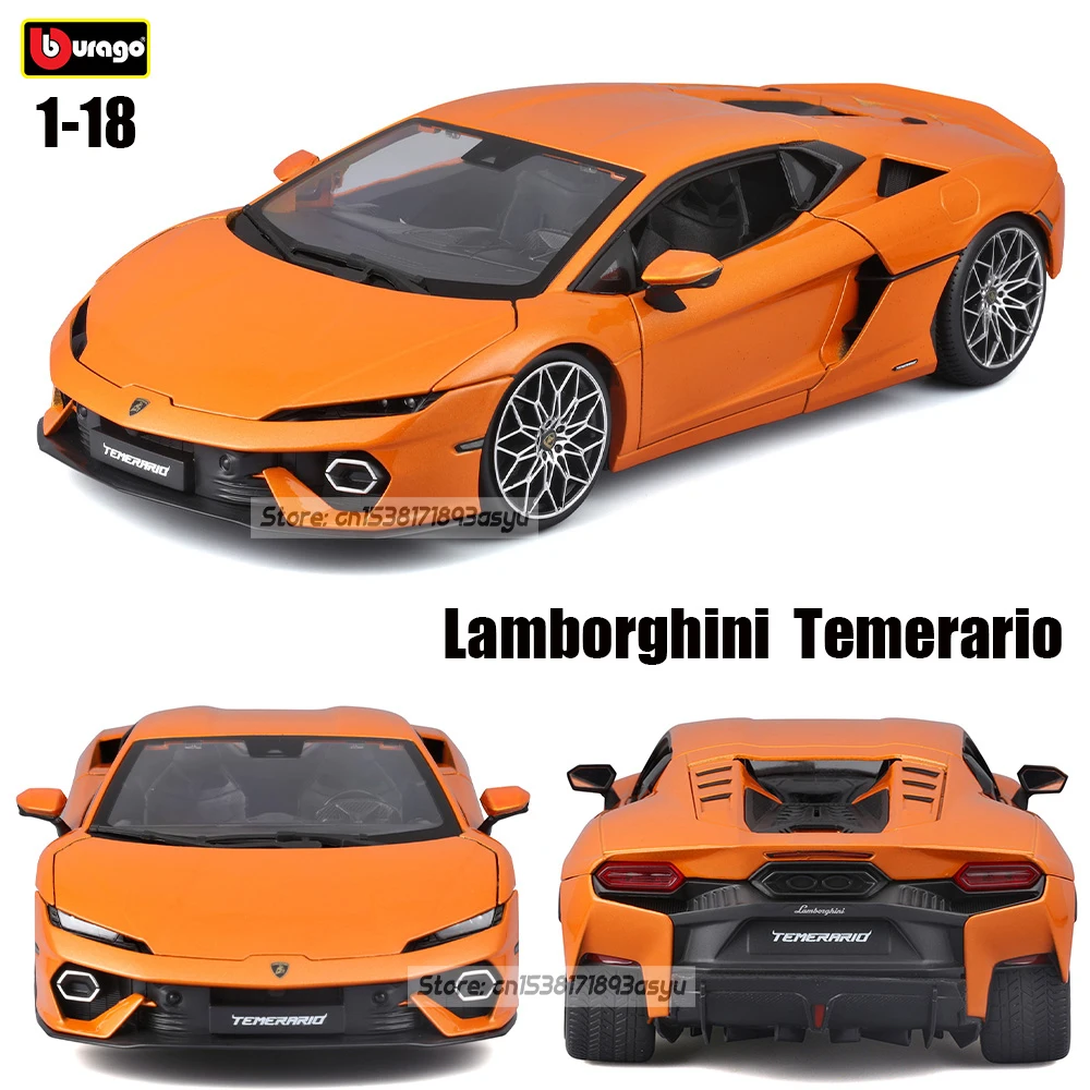 Bburago Maßstab 1:18, neuer Stil Lamborghini Temerario, Legierung, Luxusfahrzeug, Druckgussautos, Modell, Spielzeugsammlung, Geschenk Image