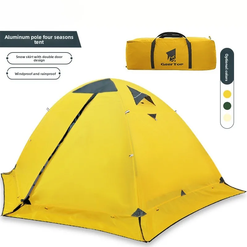 Campingzelt mit Schneerock, warme Winterzelte zum Wandern, Reisen, 4-Jahreszeiten-Rucksackzelt im Freien Image