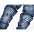 Jeans strappati da uomo nuovi Jeans skinny da uomo di lusso Pantaloni con fori azzurri Pantaloni moda slim elasticizzati maschili di qualità Jeans da uomo Y2k