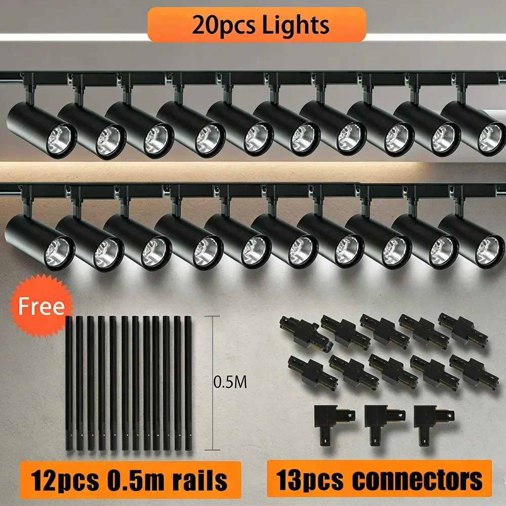 Tracklight-Set Superhelle LED-Schienenbeleuchtung Decken-Spot-Wandleuchte für Geschäft, Zuhause, Küche, Laden 220V