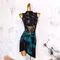 Nappa e cintura Design Gonna da ballo latino Linea Abbigliamento Donna Abbigliamento da ballo Gonna Valzer Abito da prestazione Set da 2 pezzi