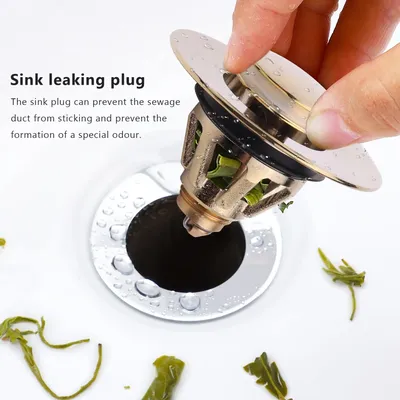 AD23-Drain Fitting Washbasin, Universal -Up Valve Plug, Sink, Brass Anti-Clogging Strainer, Sink Plug, Sink Drain