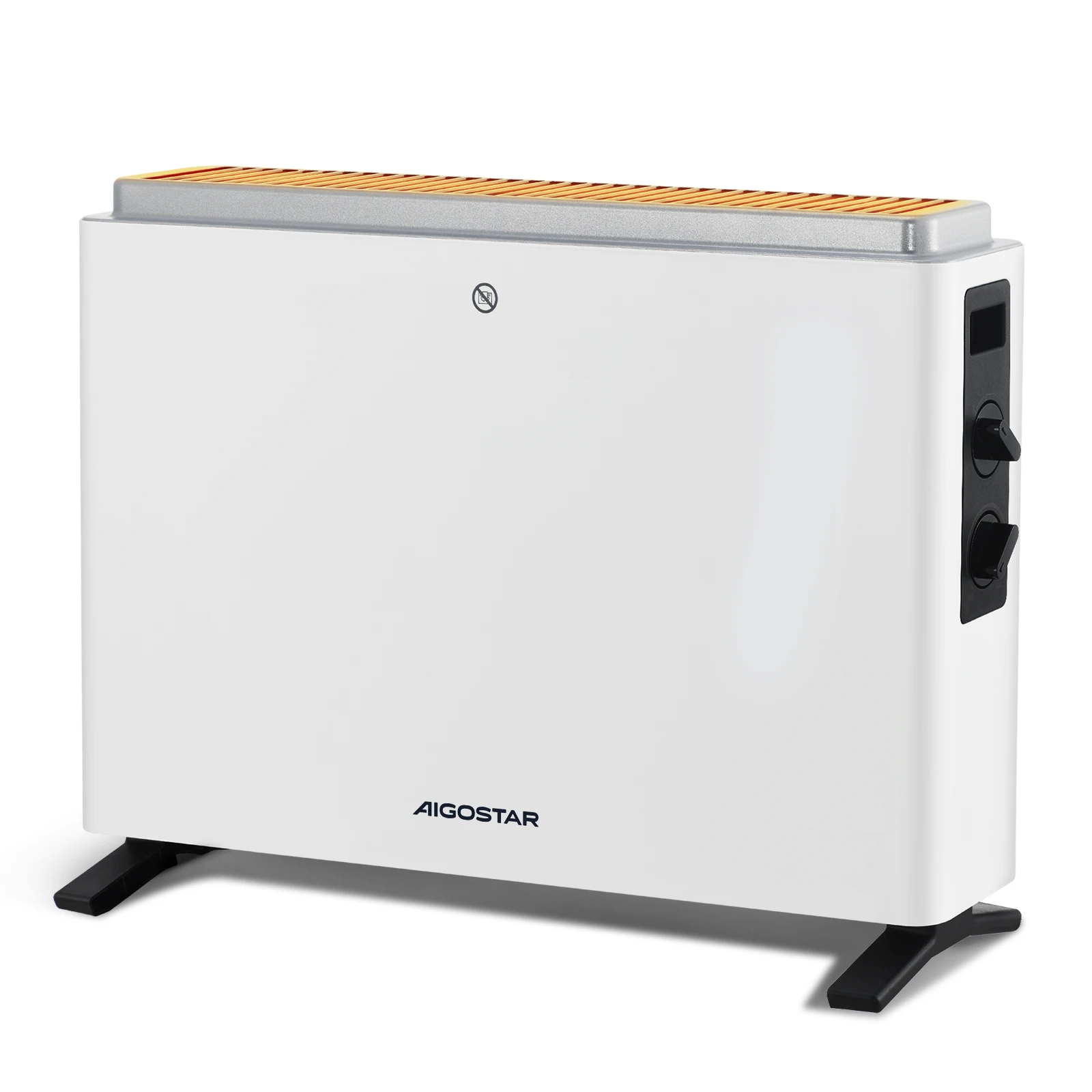 Aigostar Heizgerät mit 3 einstellbaren Wärmestufen, Tragbarer Heizkörper mit Frostwächter stufenloser Thermosteuerung, 2000W, Schnelles Aufheizen, leise und bequem, Überhitzungsschutz, weiß Image