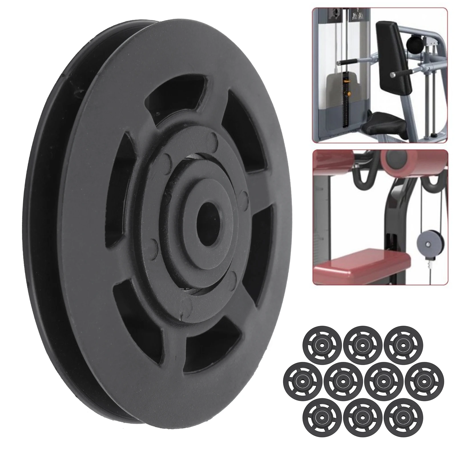 10 teile/satz 95mm langlebige Lagers cheibe Wearproof Nylon Lager Riemens cheibe Rad Gmarty Kabel Fitness studio Universal Fitness geräte Teil