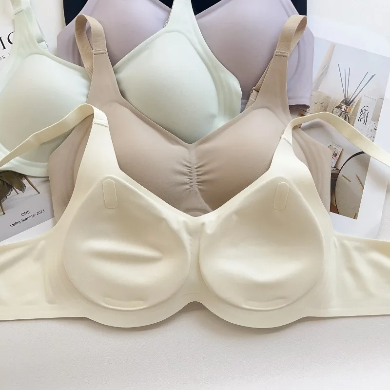 Nahtloser Push-up-BH für kleine Brüste, Bralette mit runden Körbchen mit Gelee-Unterstützung, Anti-Durchhängen und seitlicher Unterstützung, kabellose Komfort-Dessous Image