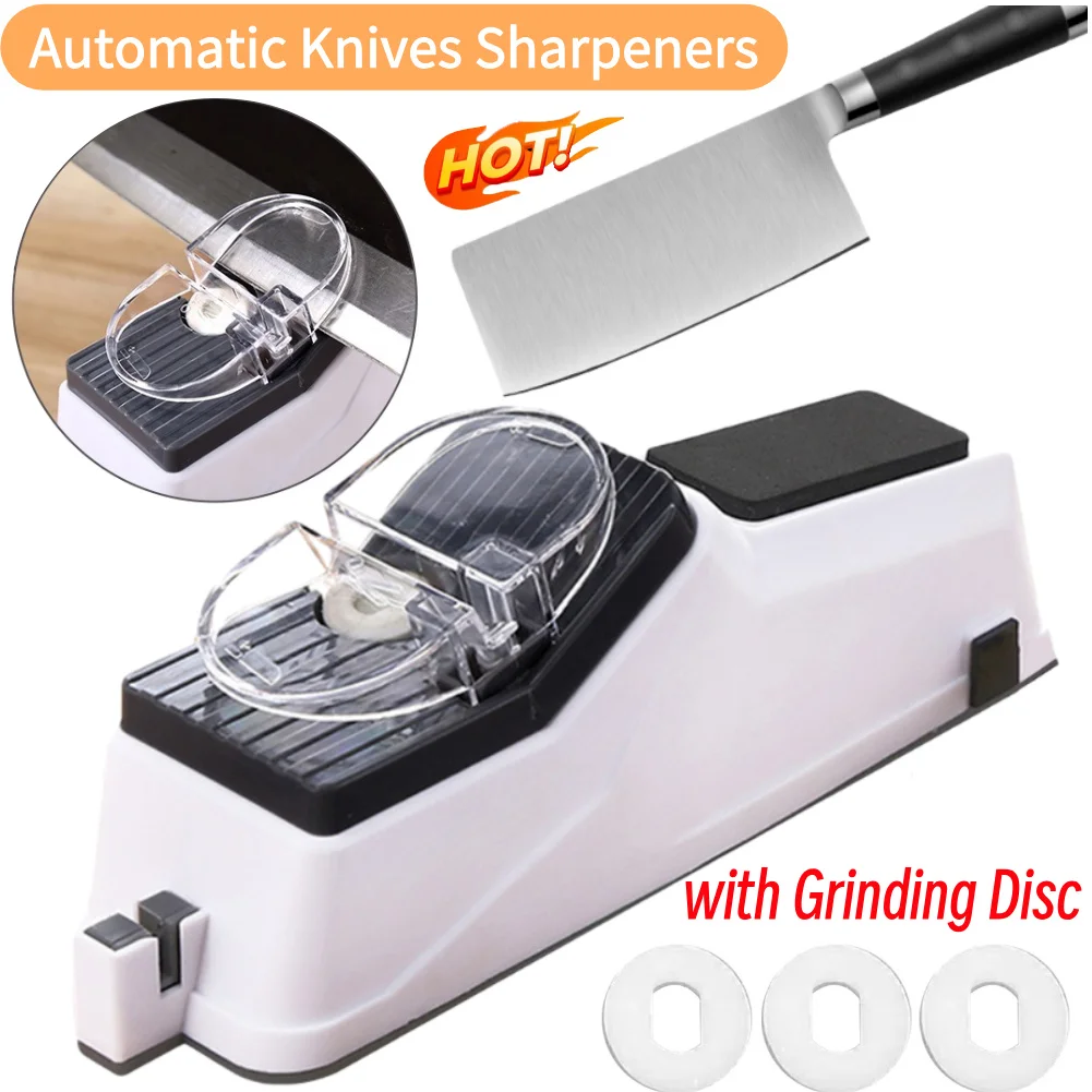 Automatische Messer Spitzer Professionelle Elektrische Messer Spitzer Schnelle Schärfen Werkzeug Messer Schere Schärfen Für Küche Image