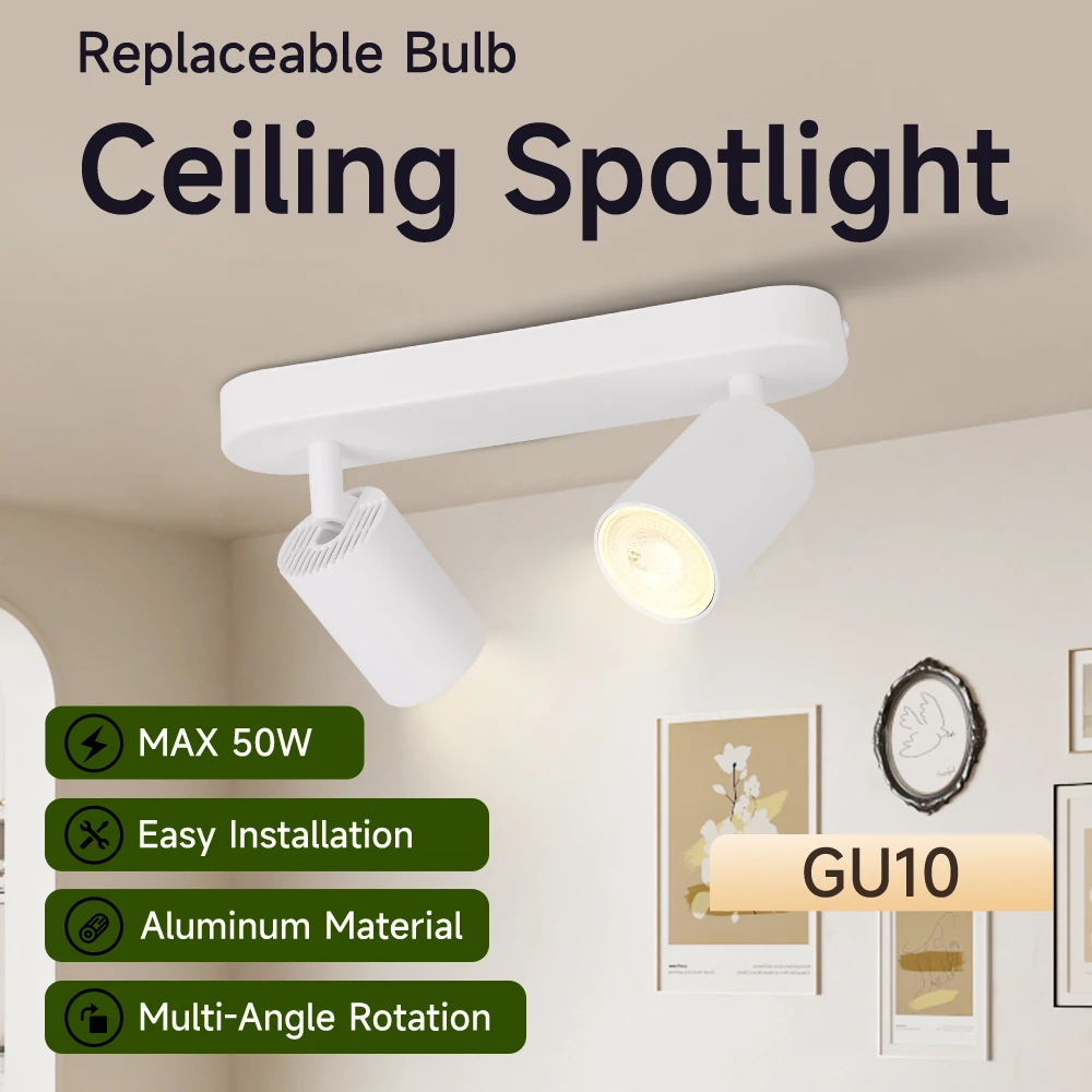 GU10 Deckenstrahler, austauschbare Glühbirne, Schienenleuchte, 110 V, 220 V, moderne LED-Downlights für Schlafzimmer, Küche, Wohnzimmer
