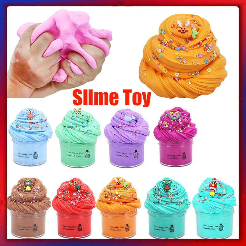 Bricolage beurre Slime fruits Kit doux Non collant nuage Slime parfumé jouet enfants cadeau 70ml enfants à la main bricolage jouets anti-Stress Игрушки