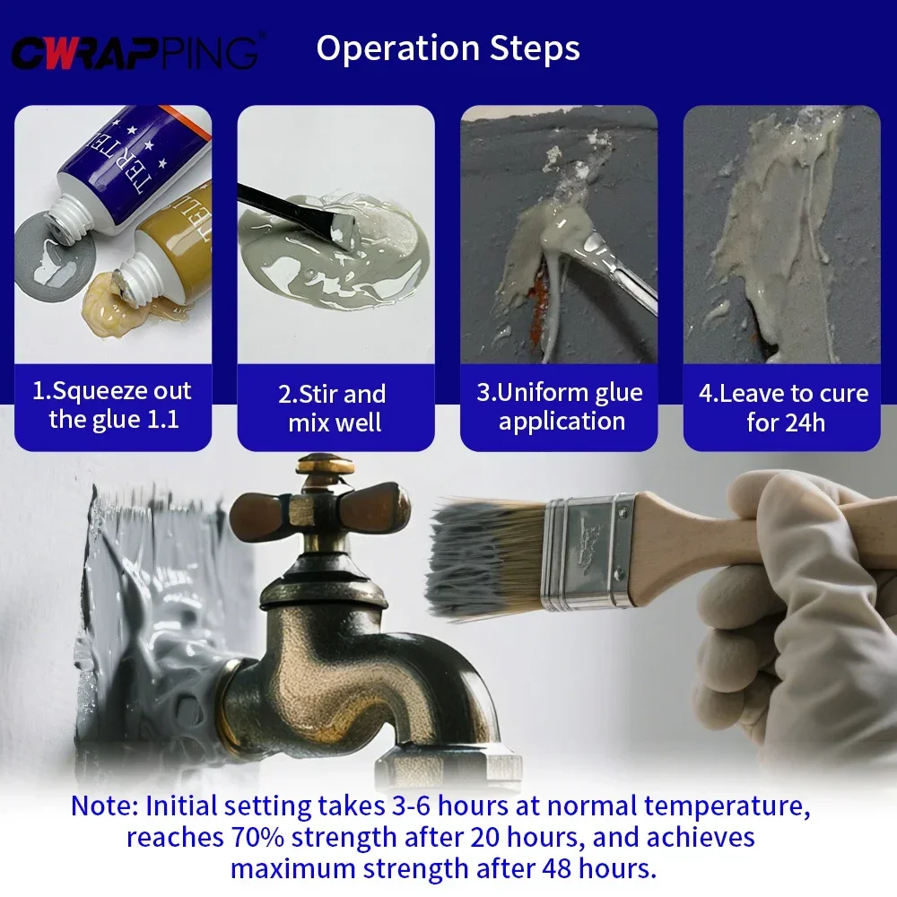 AB-Dichtstoff, Schweißkleber, Metallreparaturkleber, hitzebeständig, hochfest, Kunststoff, Reparatur, Gusskleber, Metall, Kunststoff, Holz Image