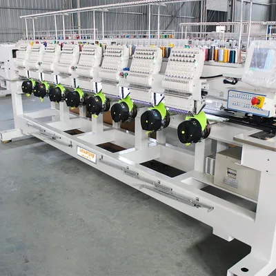 Lewanjoy 8 Heads Embroidery Machine 12 \15 needles T-shirt Hat Flat Computerized eight head Embroidery Machine for Towel Bead