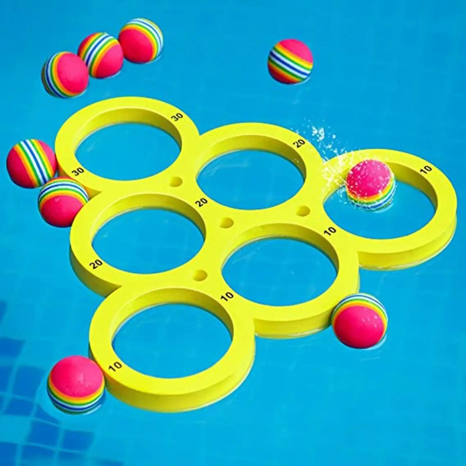 Heißer Verkauf Poolspiele-Set mit 10 Bällen Pool schwimmende Wurfspiele Schwimmring für Kinder Erwachsene Schwimmbad-Wasserspiel Image