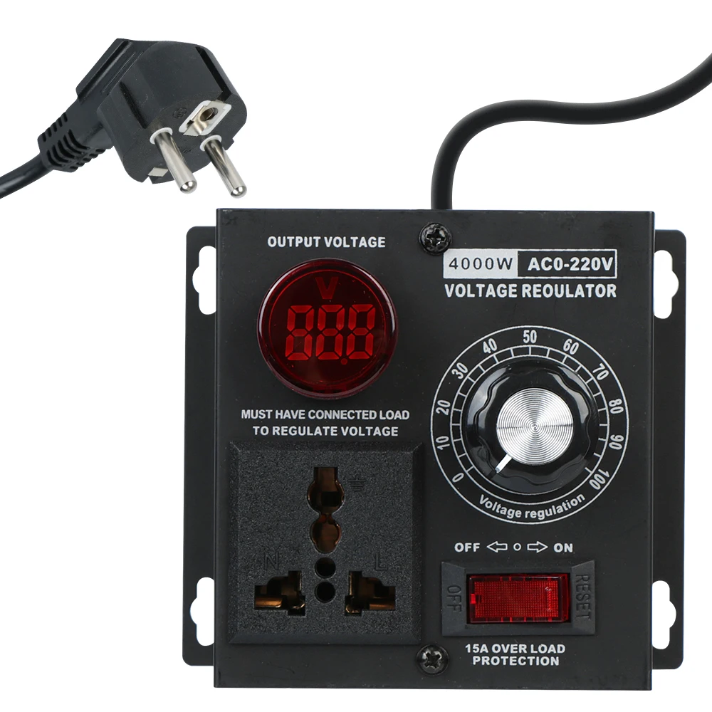Silizium-Elektronik für Lichtgeschwindigkeit, Temperatur, Volt, AC 220 V, 4000 W, Spannungsregler, hohe Leistung, variabler Spannungsregler Image
