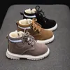 Kinder Casual Schuhe Herbst Winter Stiefel Jungen Schuhe Mode Leder Weiche Antislip Mädchen Stiefel 21-30 Sport Laufschuhe
