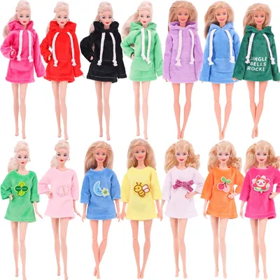 30cm Doll Clothes Plush Hoodie T-shirt For Elf Doll Christmas Clothing Accessories,1/6 BJD Doll Clothes Girl's Holiday Gift