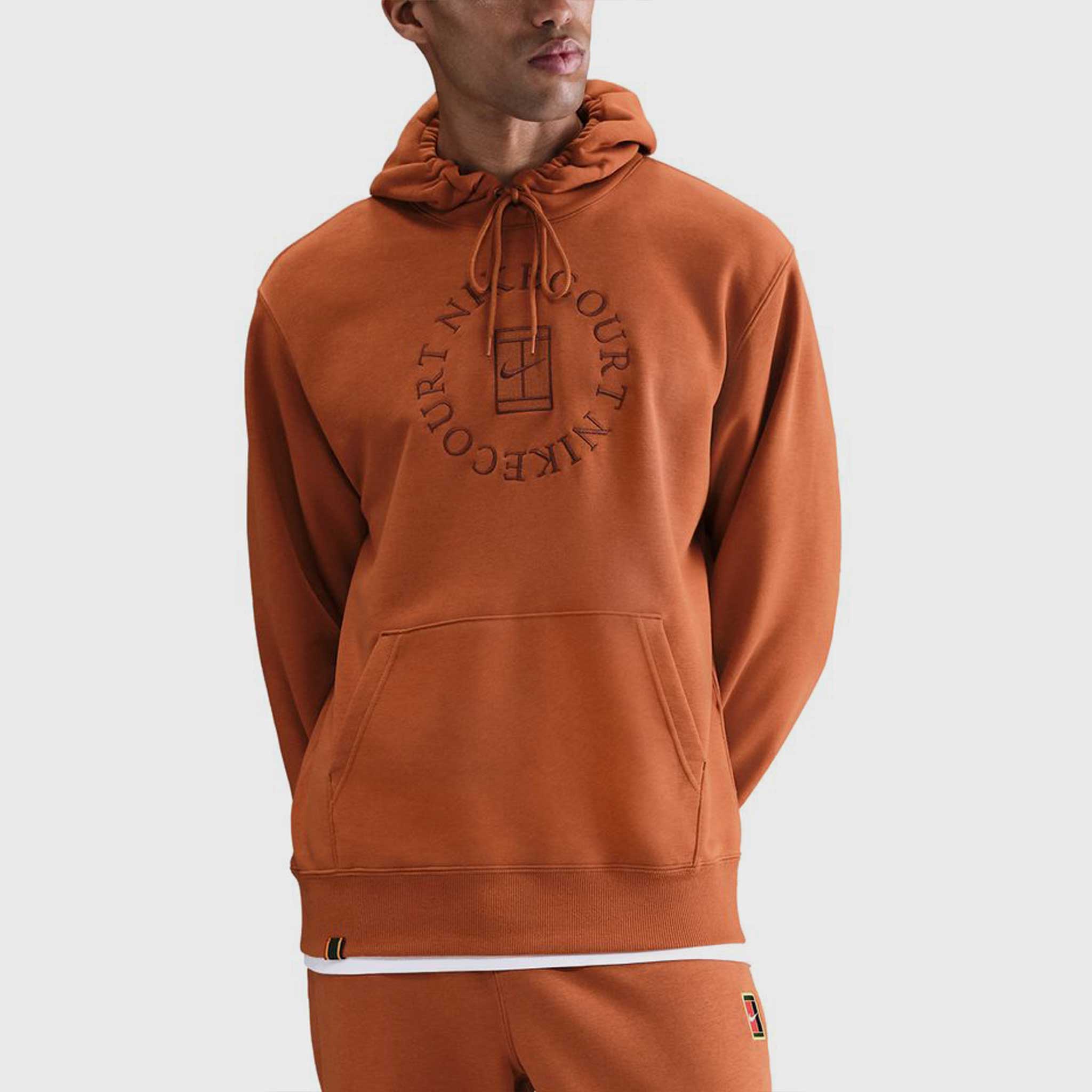 Nike Heritage Fleece Hoodie Men's Tennis Apparel Dark Russet/Cinnamon