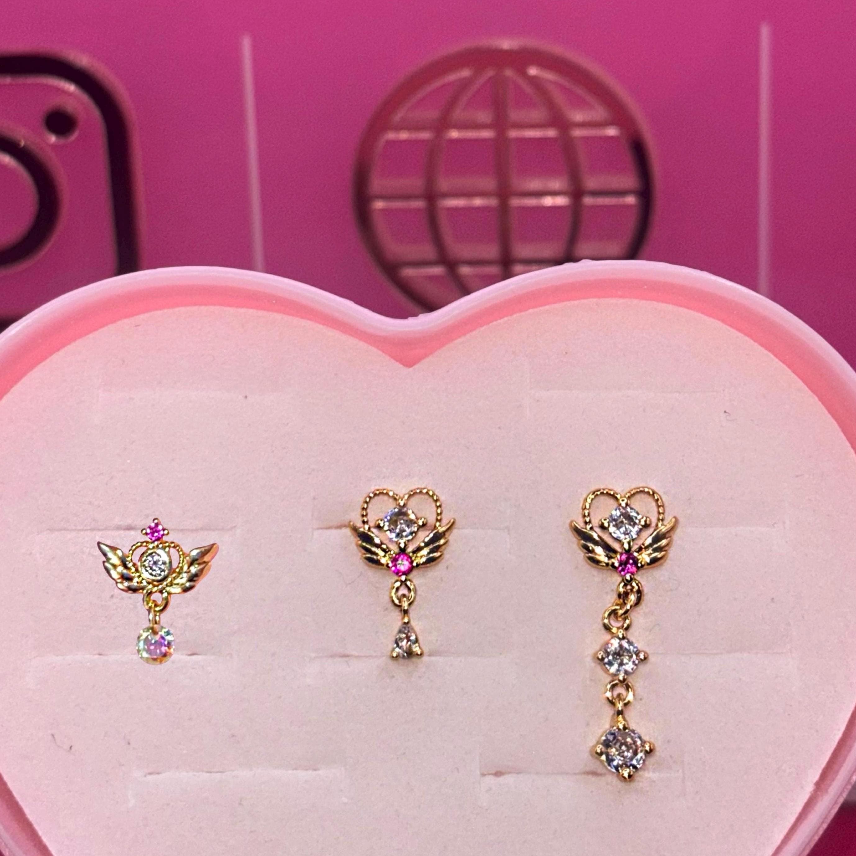 Piercing al naso a forma di angelo/piercing al naso a L/piercing al naso/gioielli per il naso/piercing al naso/anello al naso/piercing al naso pendent