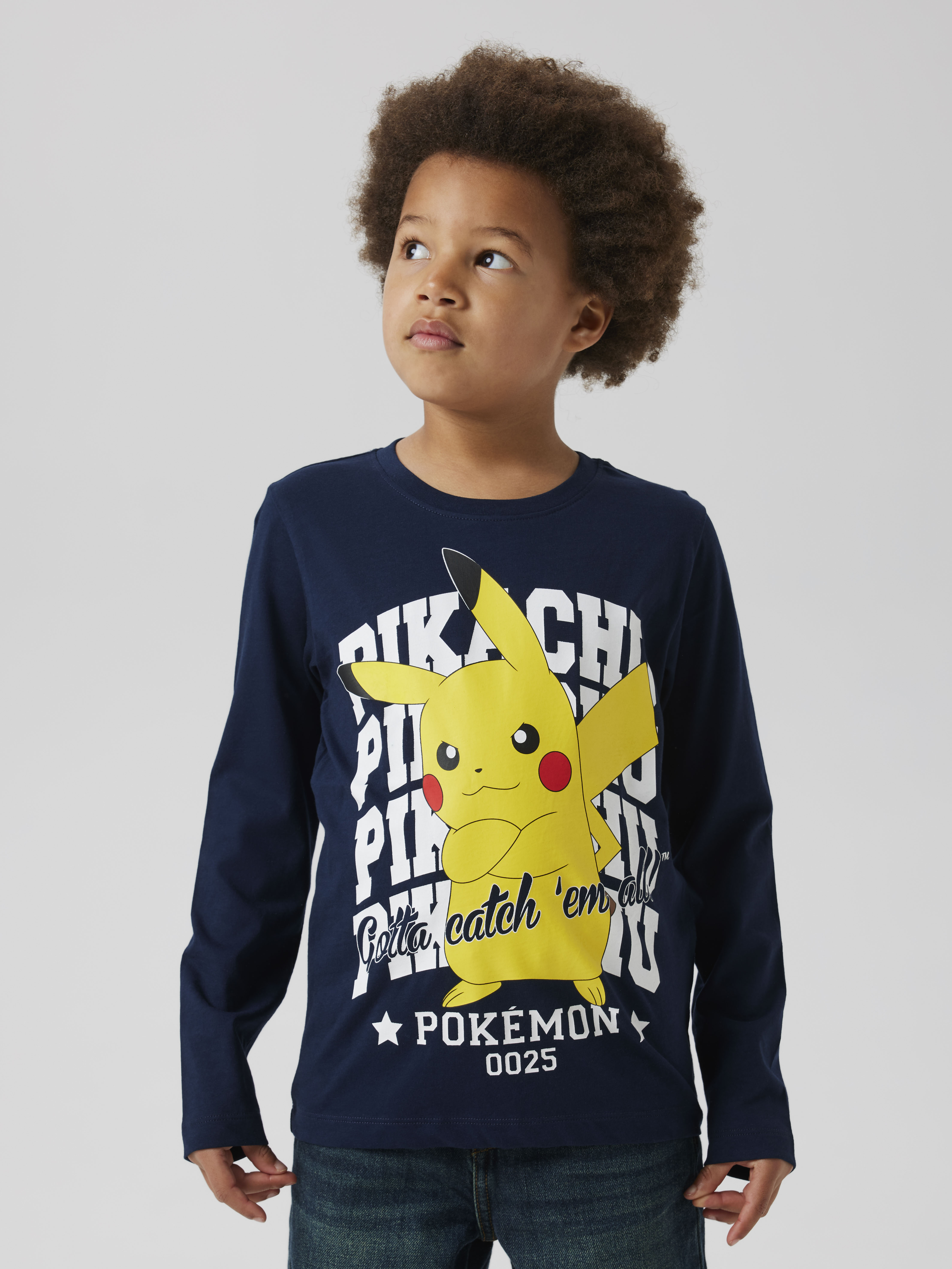Langarmshirt NAME IT "NKMAST POKEMON LS NREG TOP BOX NOOS SKY", Jungen, Gr. 158/164, blau (navy blazer (blank)), Jersey, Obermaterial: 100% Baumwolle, bedruckt, Casual, normal hüftbedeckend, Rundhals, abgesteppte Kante, Shirts Image