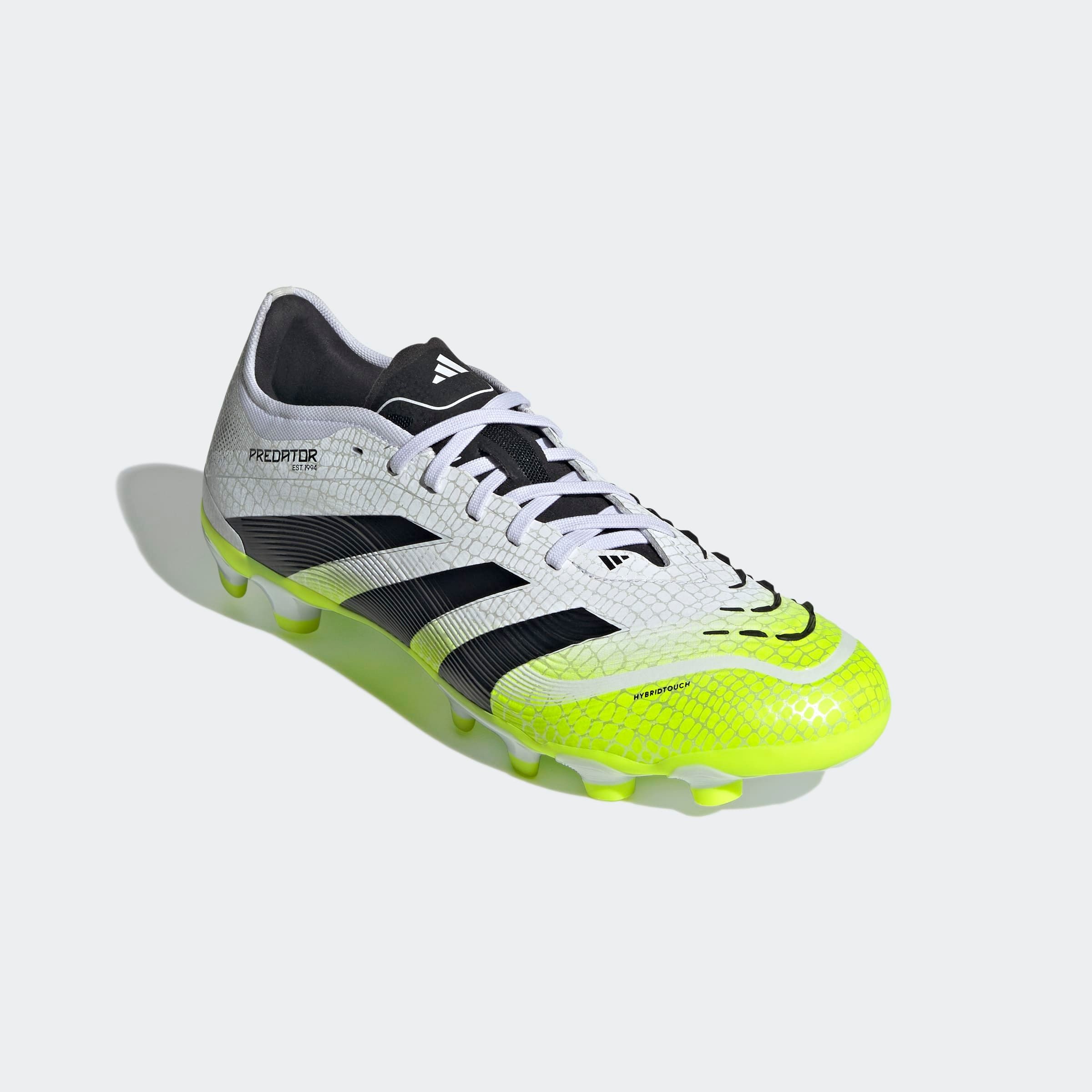 Fußballschuh ADIDAS PERFORMANCE "PREDATOR PRO FÜR KUNSTRASEN NEUERER GENERATION", Damen, Gr. 43, weiß (cloud weiß, core schwarz, lucid lemon), Synthetik, Schuhe Fußballschuh, geeignet für Rasen- und Kunstrasenplätze