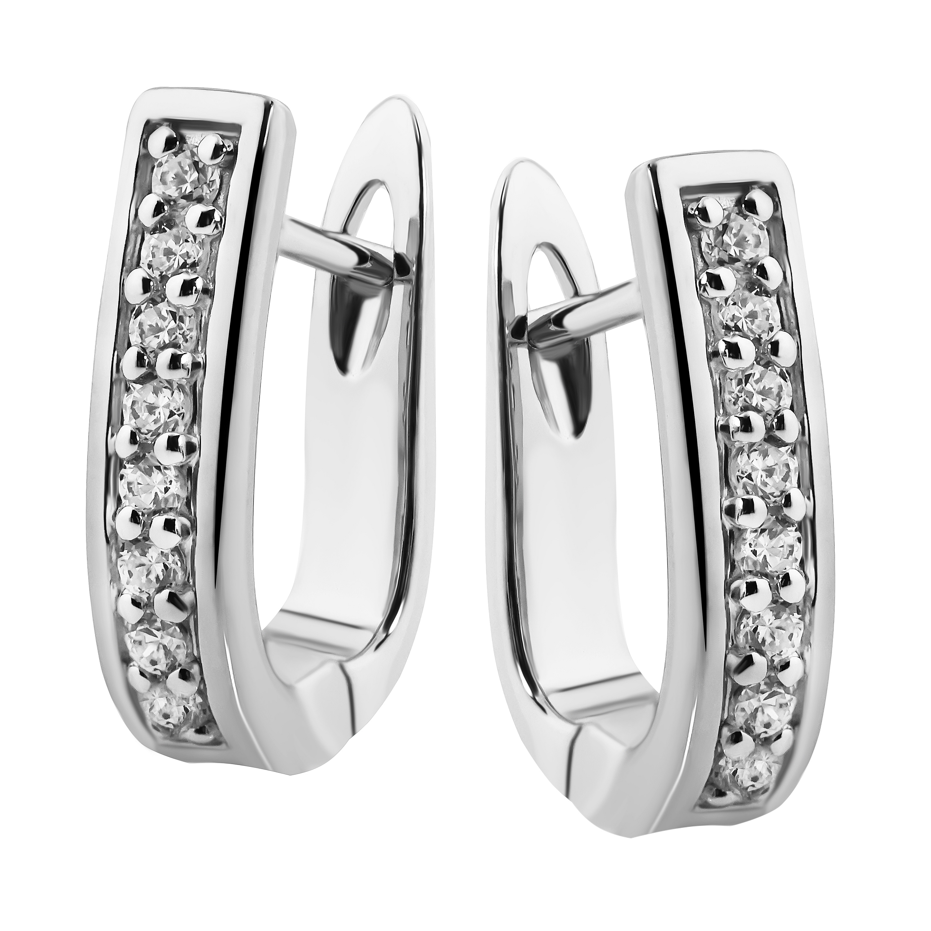 Paar Creolen FIRETTI "Schmuck Geschenk Silber 925 Ohrschmuck Ohrringe", silberfarben, kristallweiß, kristallweiß, Ohrringe, Damen, 12,1mm, Silber 925 (Sterlingsilber), mit Zirkonia (synth.) Image