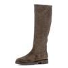 Stiefel GABOR "FLORENZ", Damen, Gr. 38, Normalschaft, grau (taupe), Veloursleder, unifarben, klassisch, Schuhe, Blockabsatz, Langschaftstiefel in Komfortweite G (= weit)