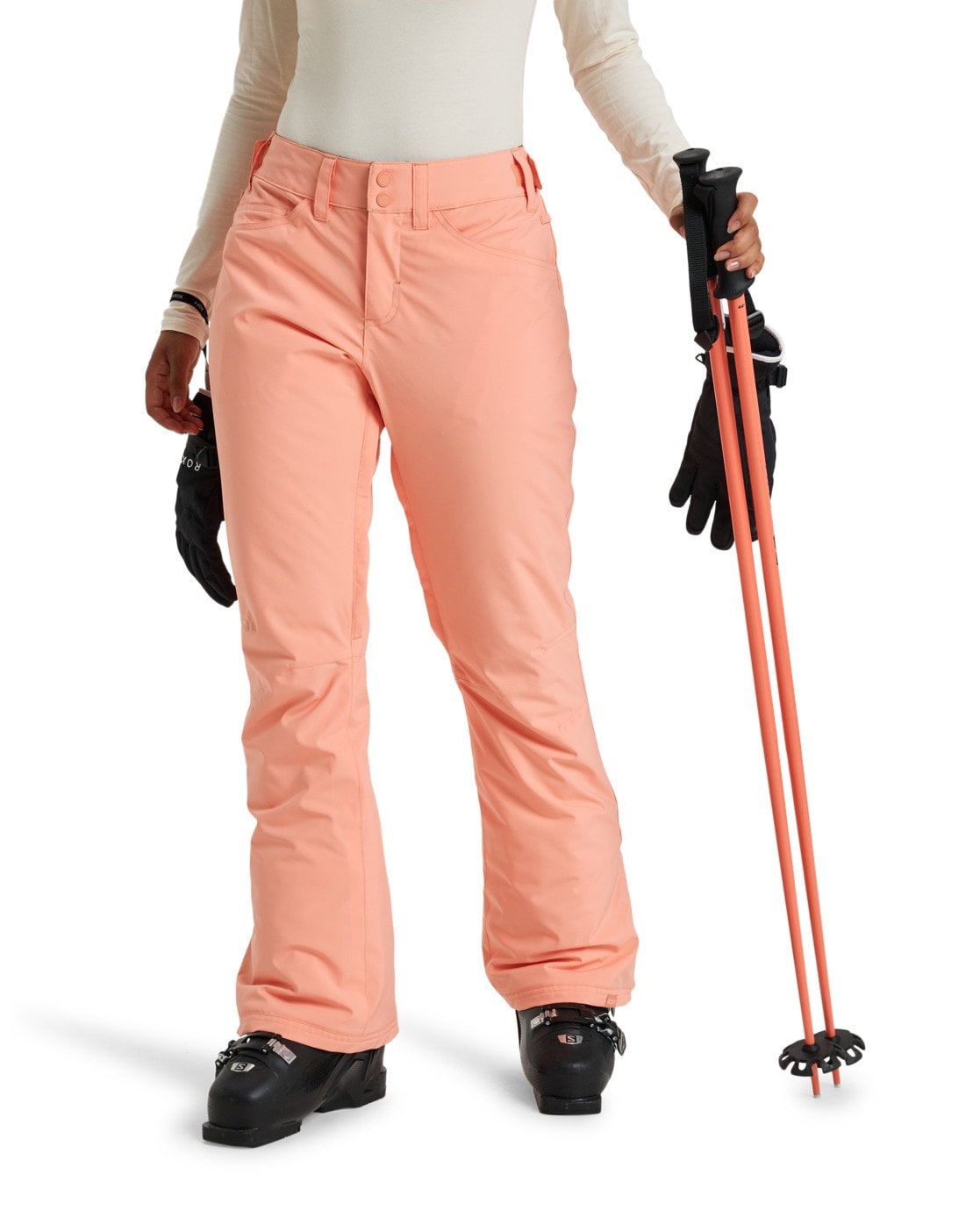 Skihose ROXY "Backyard", Damen, Gr. S, peach pink, 100% Polyester, Hosen Image