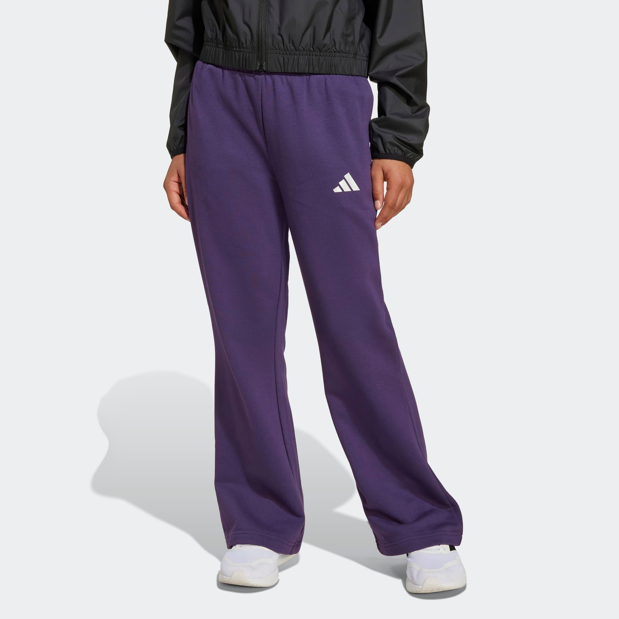 Sporthose ADIDAS SPORTSWEAR "JG GLAM PT", Kinder, Gr. 152, N-Gr, aurora plum, silber metallic, Obermaterial: 70% Baumwolle, 30% Polyester, Sportlich, Hosen Image