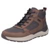 Winterboots RIEKER, Herren, Gr. 47, braun (dunkelbraun), Lederimitat, Textil, casual, Schuhe, Schnürboots, Casual High Top Sneaker mit TEX-Membran
