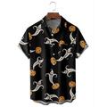 Halloween Homme Grimace Crânes Chemise Chemise d'été Chemise Décontractée Manches courtes Horreur Vacances Tenue quotidienne Le thème de la fête Printemps Été Revers Imprimé Blanc Noir Noir 1