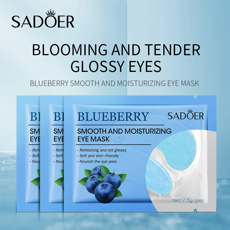 SADOER myrtille masque pour les yeux hydratant lisse élimine les cernes patch pour les yeux produits de soins du visage réparation lisse soins de la peau des yeux