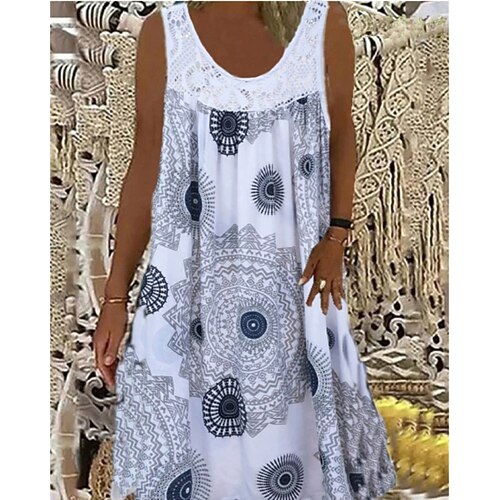 Damen Midikleid schwarzes kleid Partykleid Freizeitkleid Cocktailkleid Elegant Mode Modern Täglich Outdoor Strand Schlank Farbblock Ärmellos Rundhalsausschnitt Schwarz Weiß Gelb Rote Frühling Herbst Image