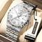 poedagar Luxus-Business-Mann-Uhr Woche Datum wasserdicht leuchtende Uhren für Männer Edelstahl Quarz Herrenmode Armbanduhr