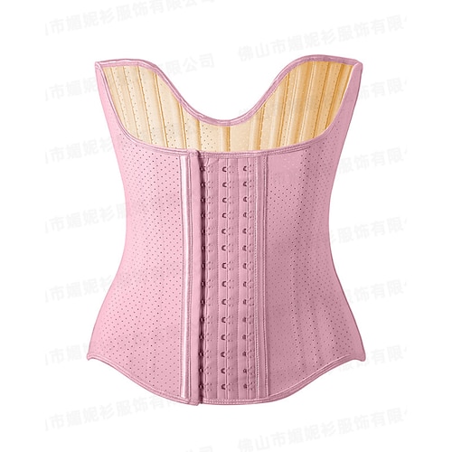 Damen Korsett Shapewear Taillenmieder Formende Unterwäsche Sexy Korsett Sexy Süß Einfarbig Rückenfrei Urlaub Party Straße Ärmellos Kalter Schulter-Ausschnitt Schwarz Rosa Beige Frühling Herbst Image