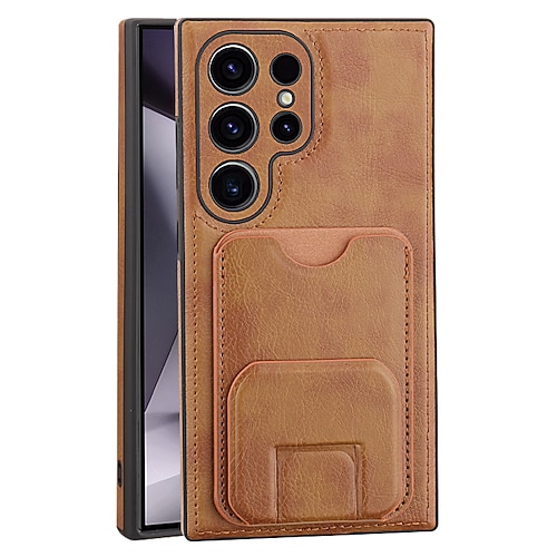 Handy Hülle Handyhüllen Für Samsung Galaxy S25 S24 S23 S22 Plus Ultra A56 A16 A55 5G A15 A54 Rückseite Mit Ständer Kartenfach Stoßfest Retro TPU PU-Leder Image