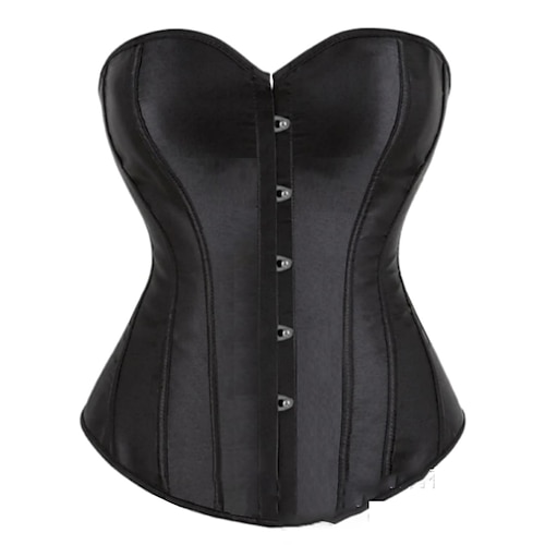 Damen Korsett Shapewear Taillenmieder Formende Unterwäsche Sexy Korsett Sexy Süß Einfarbig Knöpfe Urlaub Party Straße Ärmellos Schulterfrei Schwarz Rote Orange Frühling Herbst Figurbetonter Schnitt Image