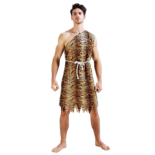 Karneval 2026 Wild Primitiver Mensch Cosplay Kostüm Ausgefallene Kostüme Cosplay Halloween Erwachsene Herren Halloween Karneval Einfache Halloween-Kostüme Verkleiden Image