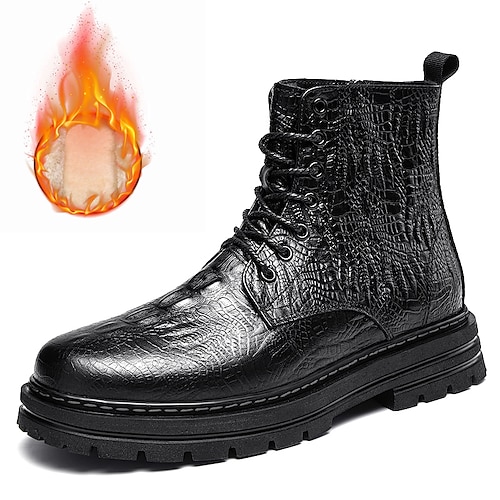 Herren-Winterstiefel aus PU-Leder mit hohem Schaft warmes, isoliertes Design und rutschfeste Sohle Image