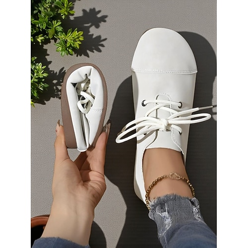 Damen-Schnürschuhe mit weiter Passform – lässige, bequeme Laufschuhe aus Wildlederimitat für den Alltag und zum Reisen Image