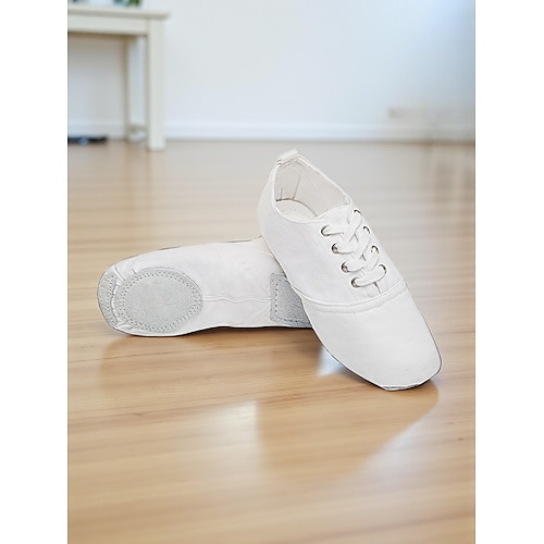 Grüne Damen-Jazzschuhe aus Canvas zum Schnüren – leichte Tanz-Sneaker mit weicher Sohle für Übungen und Bühnenauftritte Image