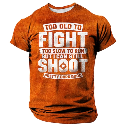 Herren Kurzarm T-Shirt Lustiger Schütze Tee - Zu alt zum Kämpfen aber ich kann trotzdem noch ziemlich gut schießen Image
