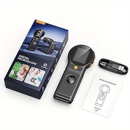 tragbares digitales Handmikroskop mit 500- bis 1000-facher Vergrößerung, Autofokus, Kompatibilität mit Dual-Akku/USB-Stromversorgung, tragbares multifunktionales Inspektionswerkzeug Image