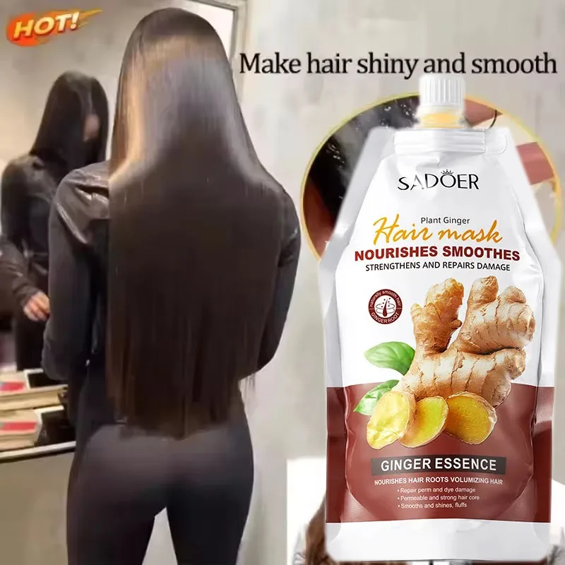 Magische Ingwer-Haarmaske, 5 Sekunden Keratin, Reparatur von Schäden, krauselige Behandlung, Kopfhaut-Haarwurzel, glänzender Balsam, glätten weiche Haarpflege Image