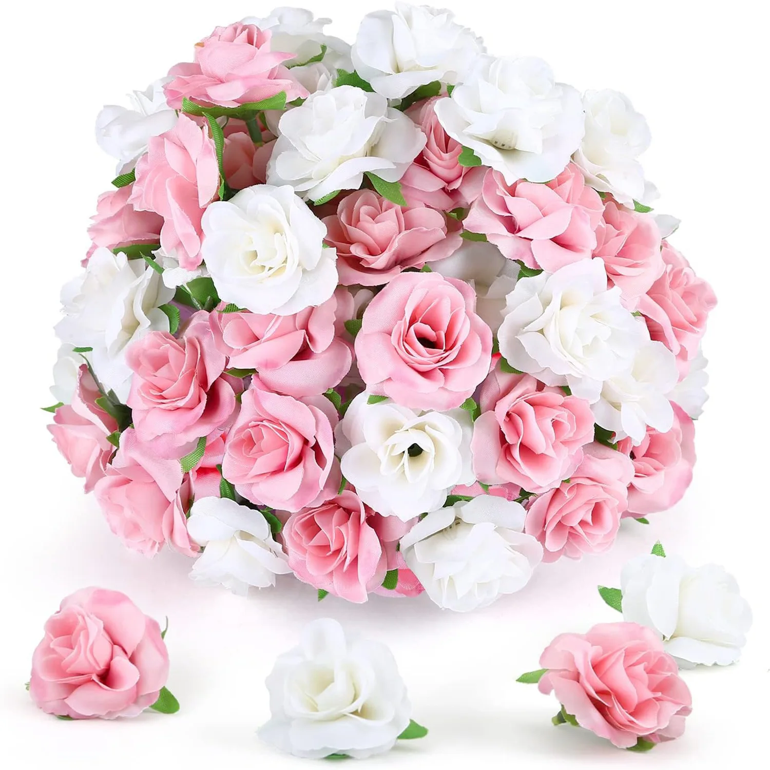 20Pcs Rose Artificial Flowers 3.5cm Silk Fake Flowers Head for Home Room Wedding Decoration DIY Wreath Supplies Gifts Accessory
